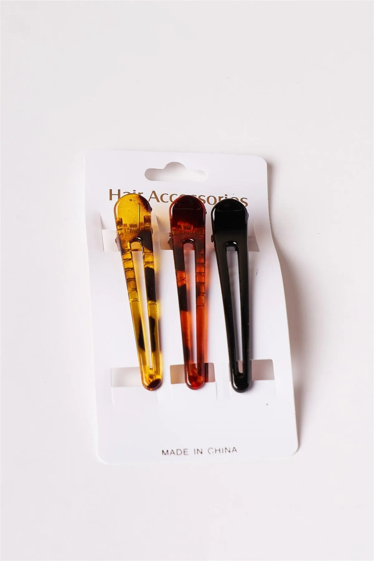 3pcs Classic Hinged Multi-colored Barrette Clips