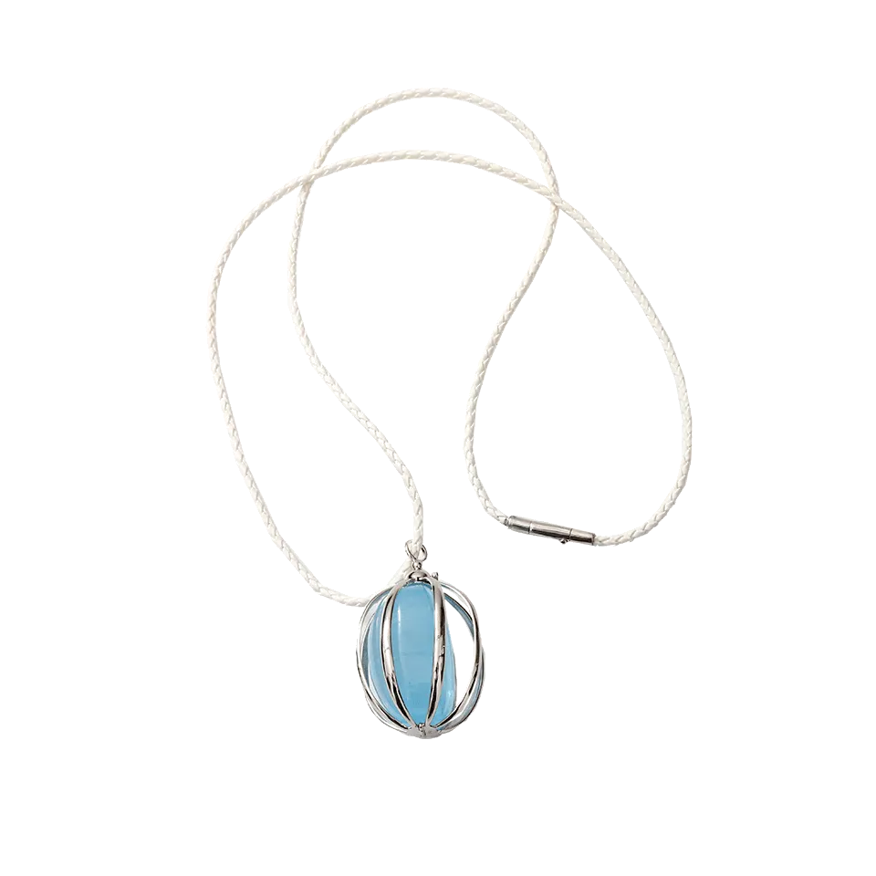 Aquamarine Birdcage Necklace