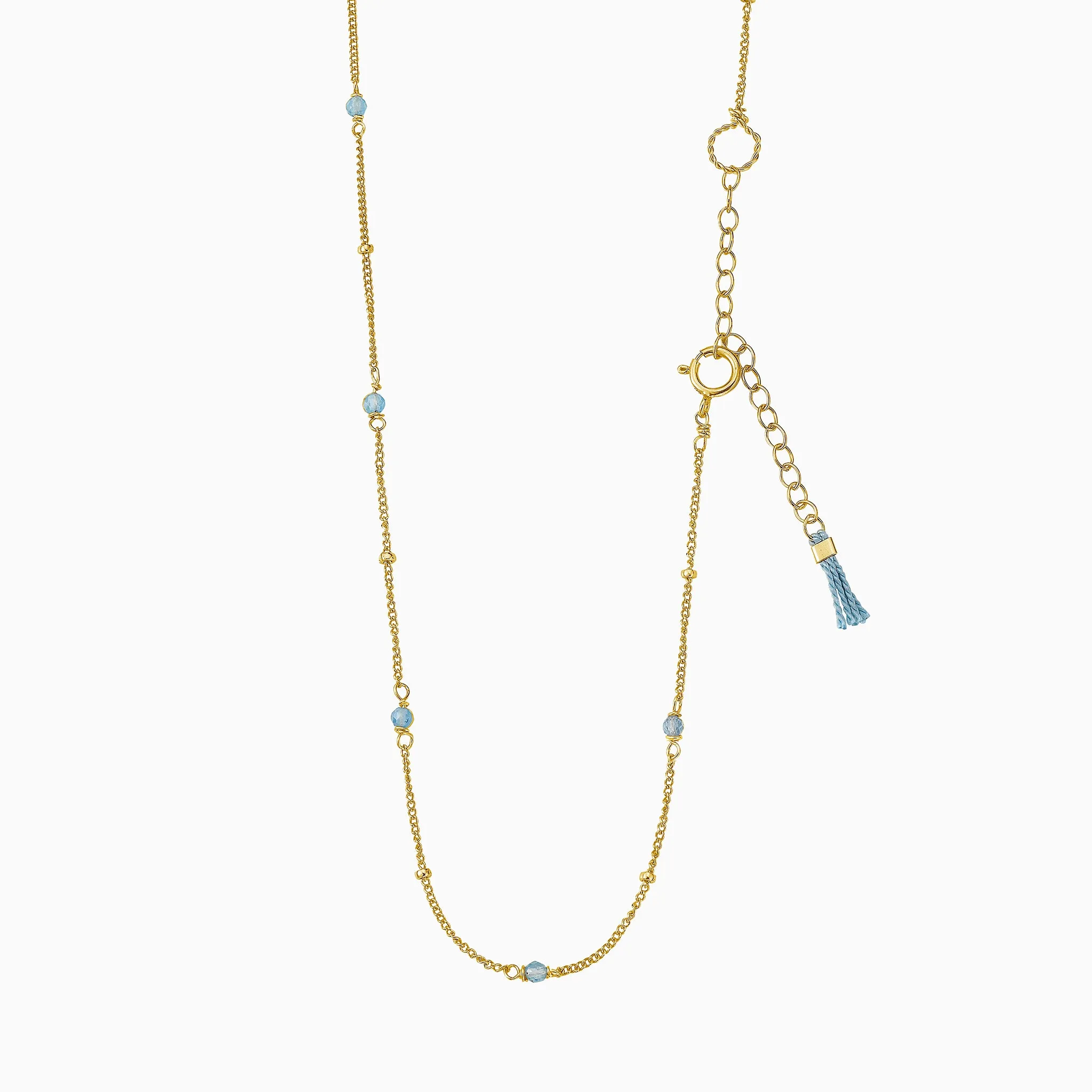 AQUAMARINE SATELLITE NECKLACE