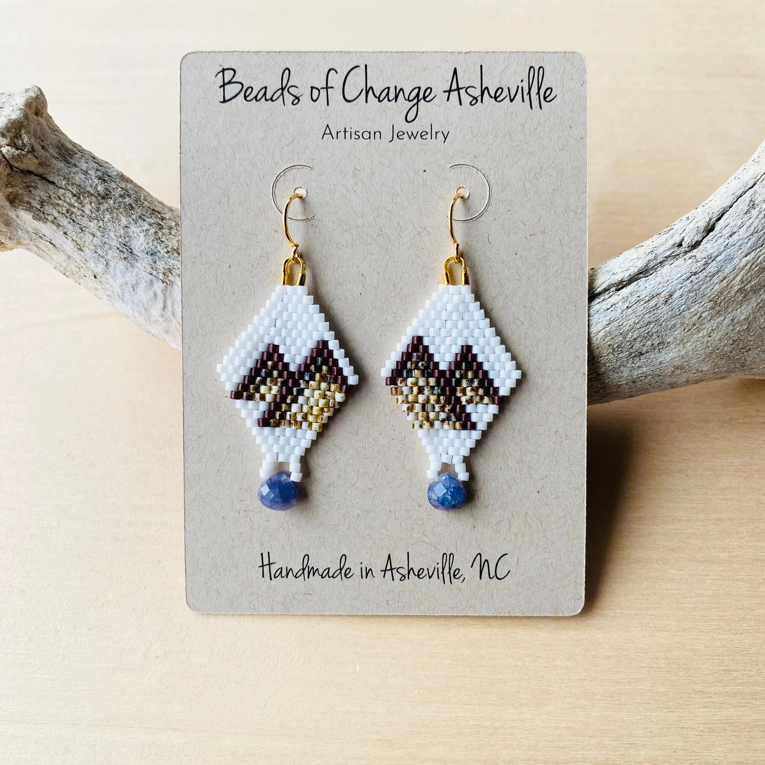 BOCA Beadwoven Mountain   Gemstone Earrings