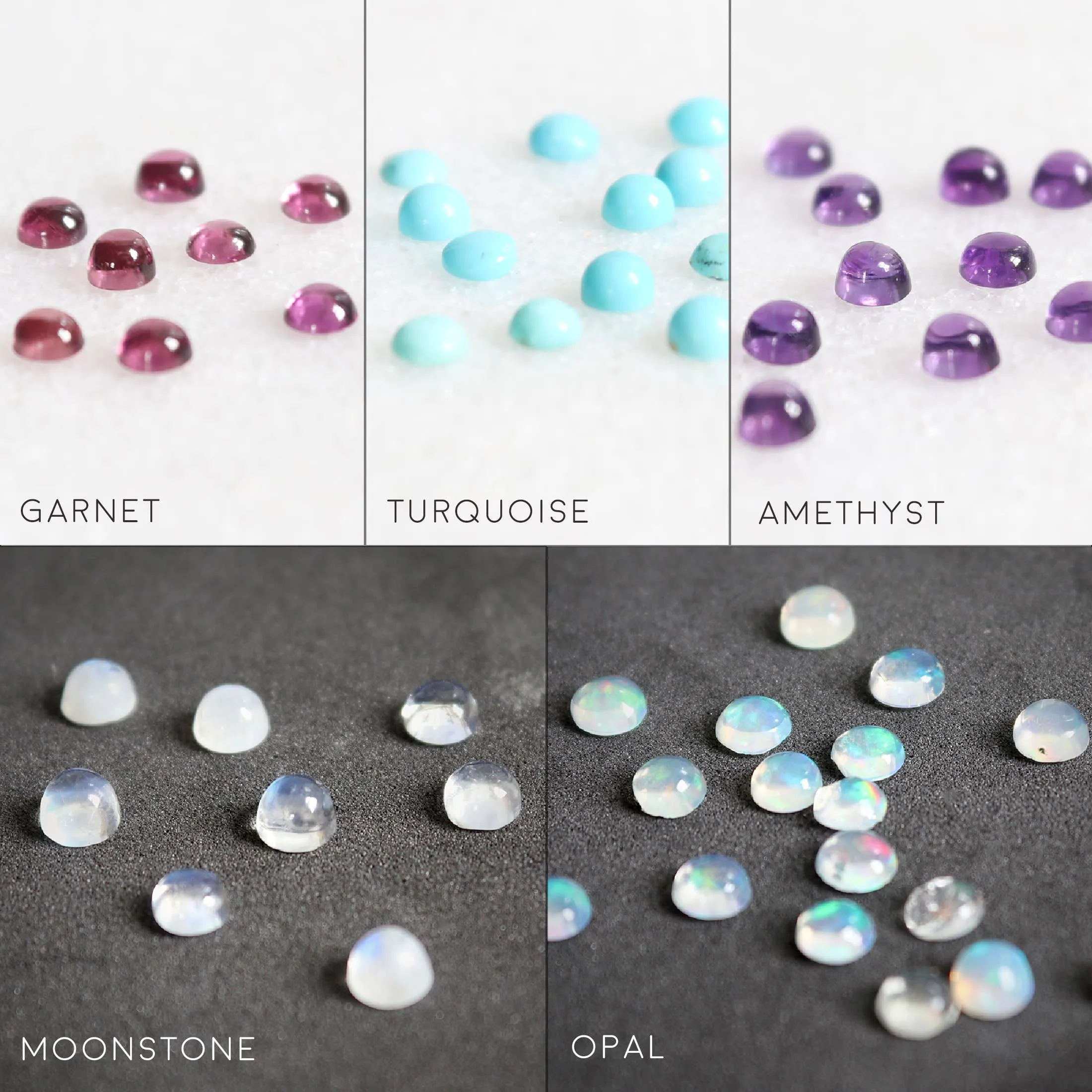 Bohemian Natural Gemstone Necklace in Stamped Silver