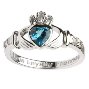 Claddagh Birthstone  Ring| December