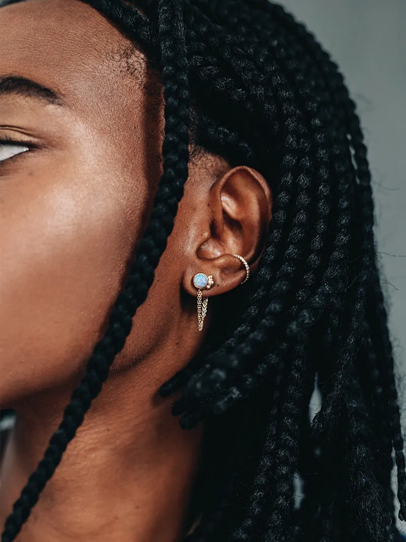 Dew Drop Bonheur Chain Earrings