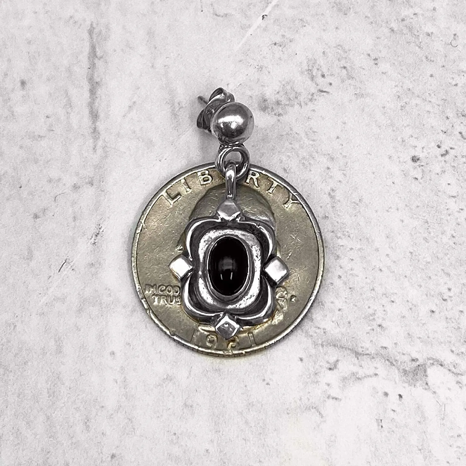 Genuine Black Onyx Earrings, 925 Sterling Silver, Native American USA Handmade, Nickle Free