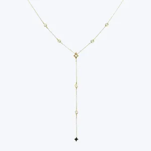 Gothic Diamond   White Topaz Y Necklace