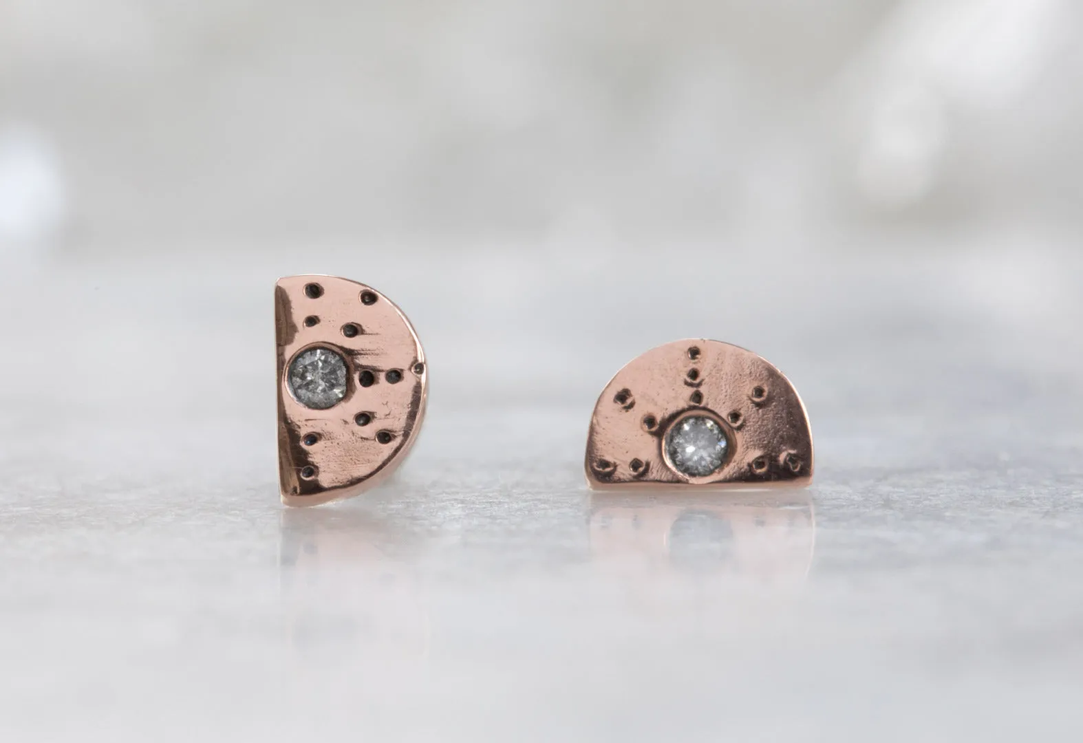 Half Moon Stardust Stud Earrings