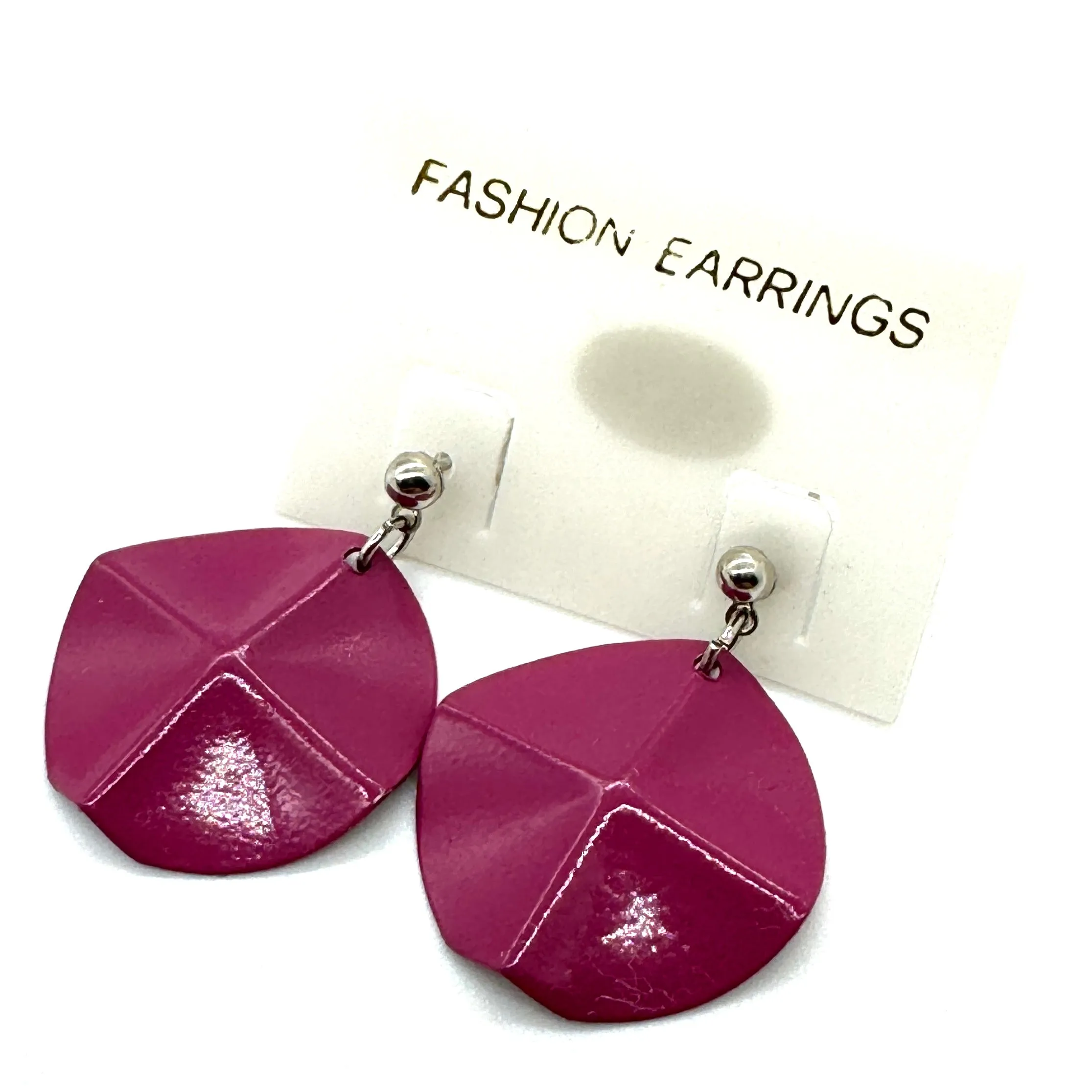Magenta Wafer Earrings - Kooky Deadstock Earrings *Final Sale
