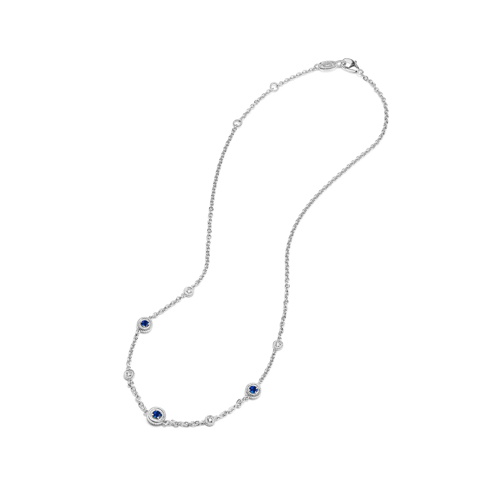 Max Station Necklace with Sapphire and Diamonds