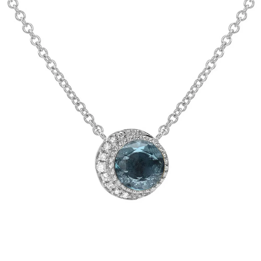 Moon Phase London Blue Topaz Necklace