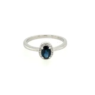 Oval Birthstone and Diamond Ring