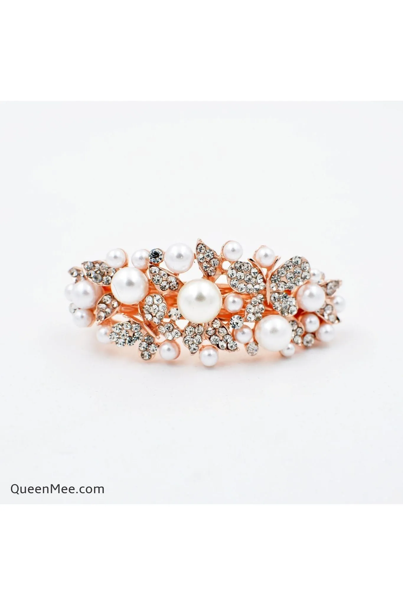 Queenmee Hair Accessories Pearl Hair Clip With Crystal