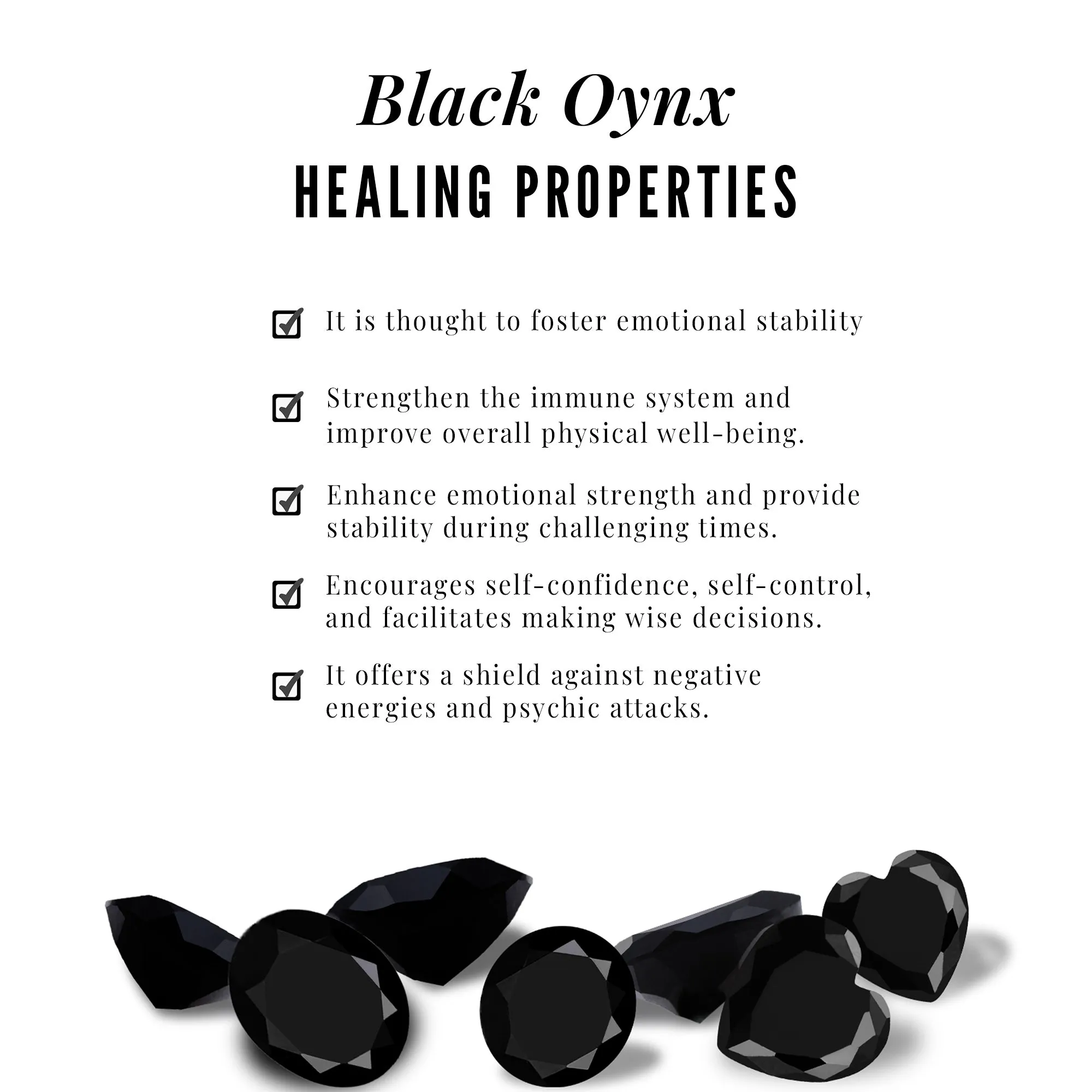 Real Black Onyx Heart Ring Set with and Diamond
