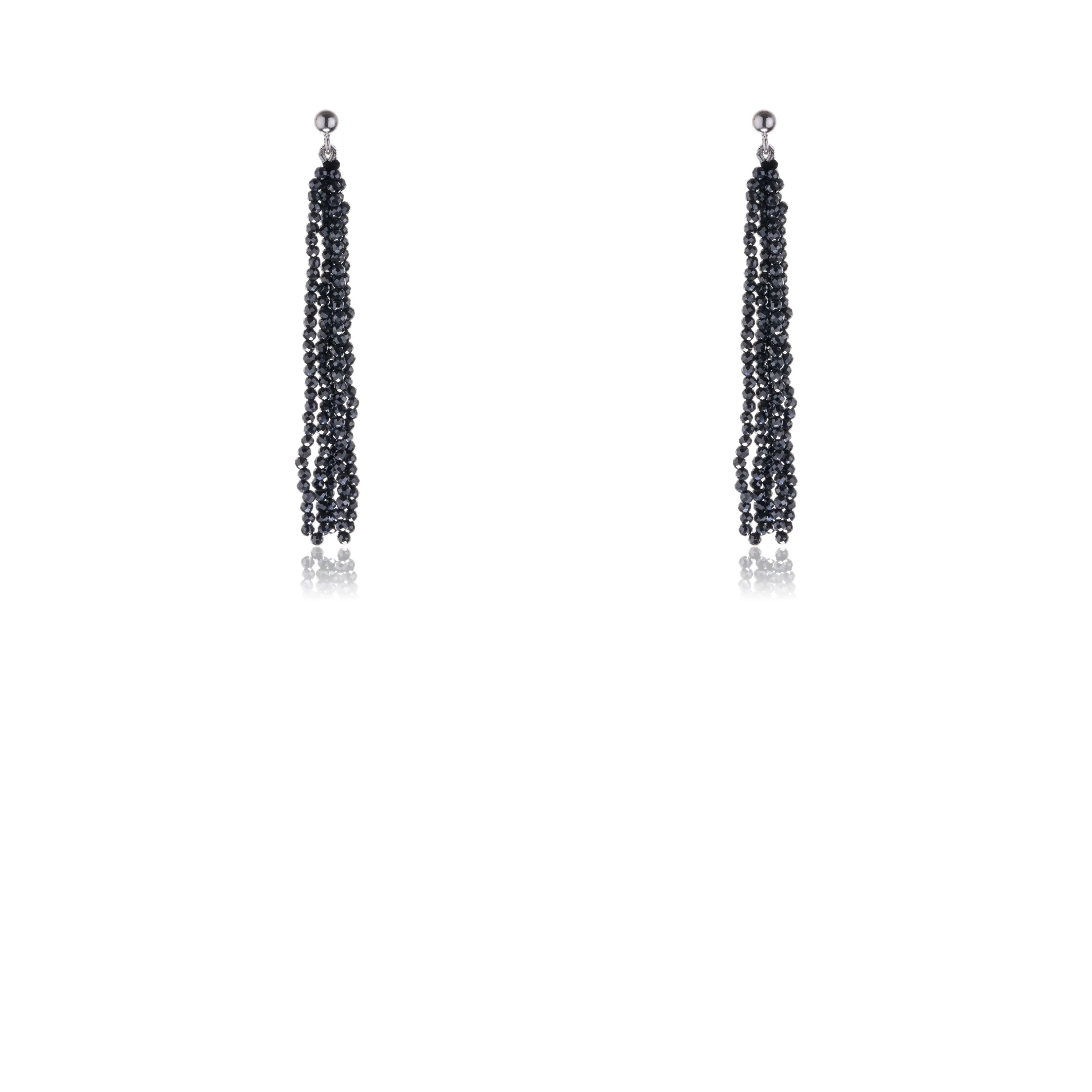 Ridhi Black Spinel Earrings, Sterling Silver
