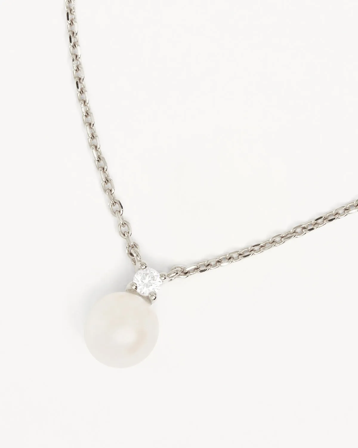 Sterling Silver Moments With You Pearl Necklace