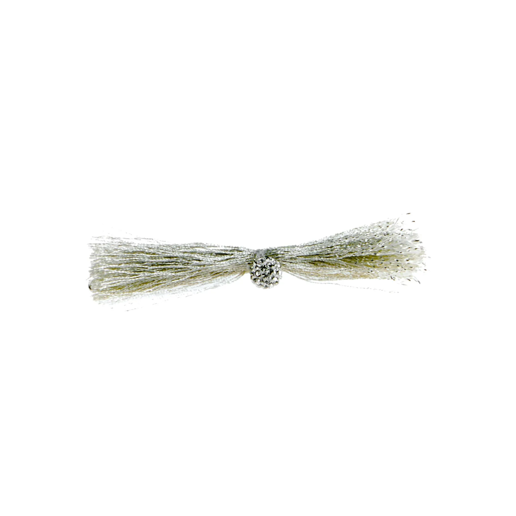 Thread Bow Barrette With Centre Stone
