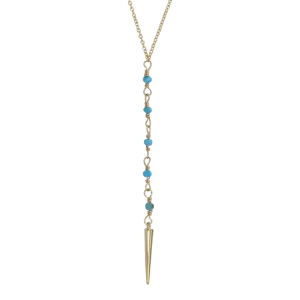 Turquoise Lariat Spike Necklace